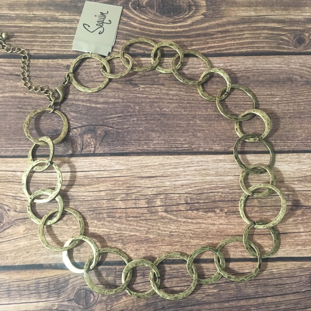 Hammered Metal High Rise Necklace